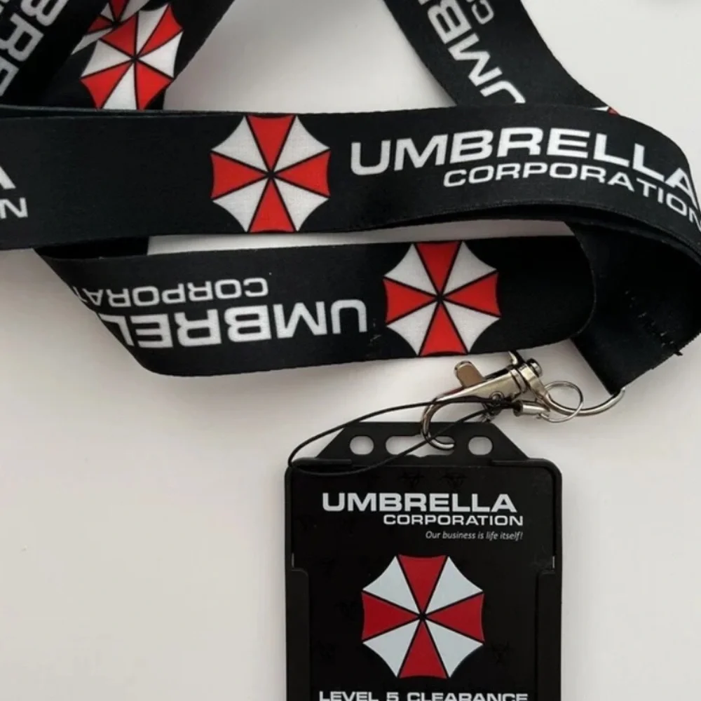 Umbrella Corporation Lanyard ID Keys Holder Zombie Black White Red